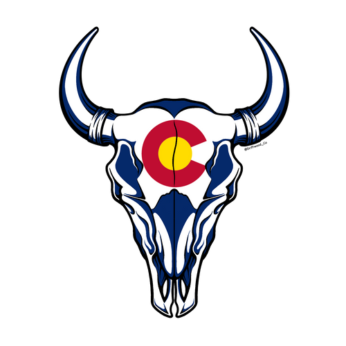 Bison Skull Colorado Sticker
