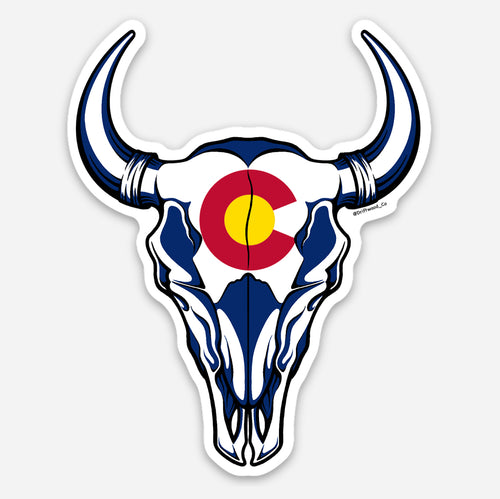 Bison Skull Colorado Sticker